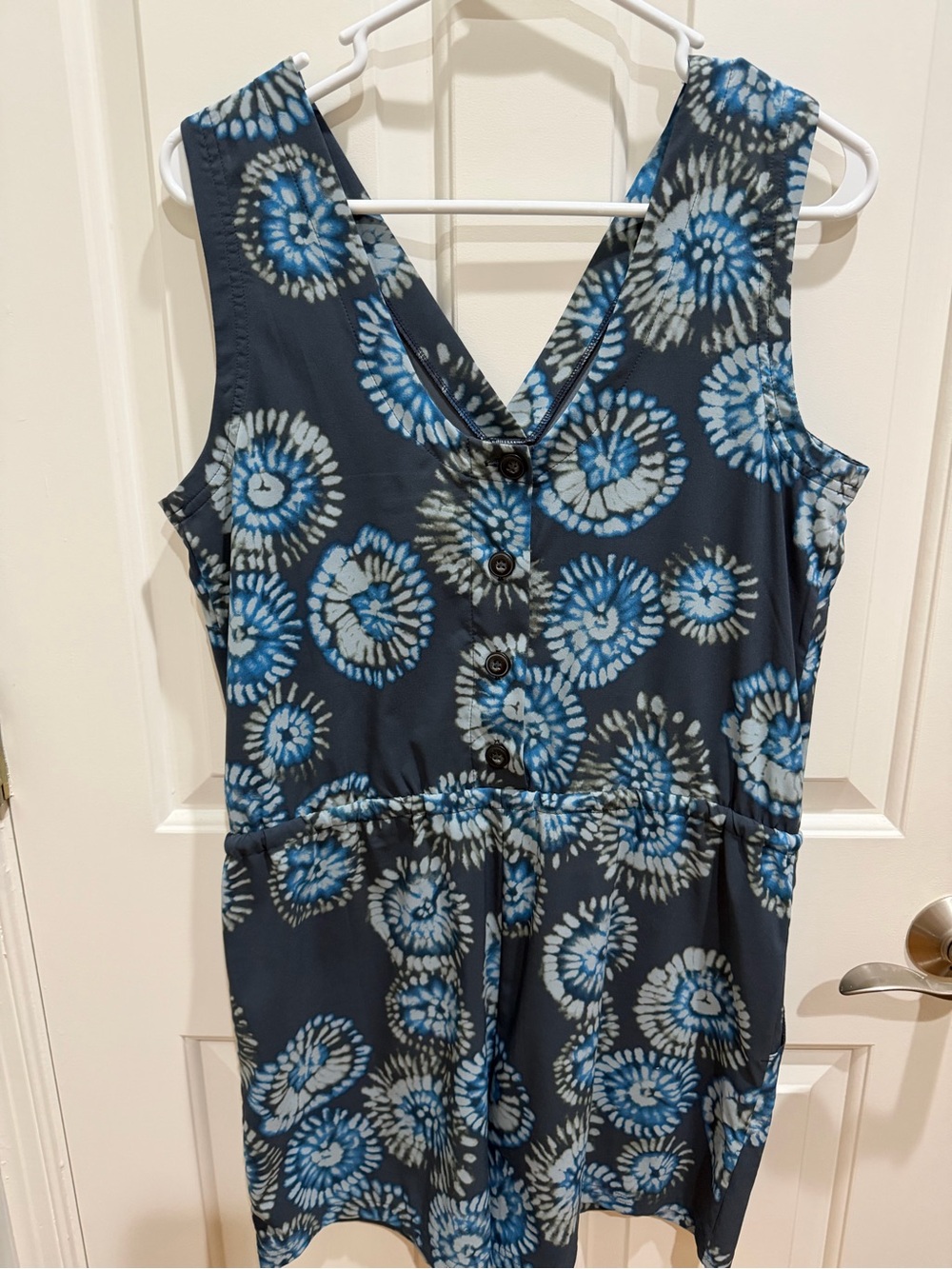 Toad&Co Navy Blue Tie-Dye Print Girls One-Piece Romper